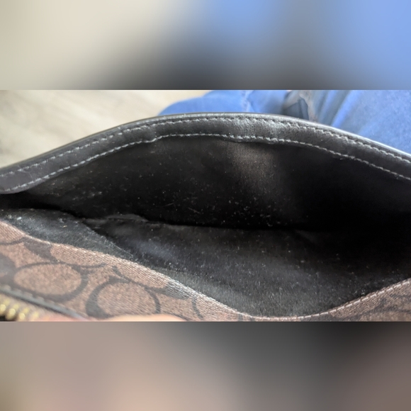 Coach Signature East West Dark Brown Crossbody Leather Bag. - Picture 12 of 14